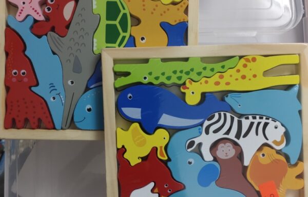 2 SQUARE PUZZLES ANIMALS No. 676