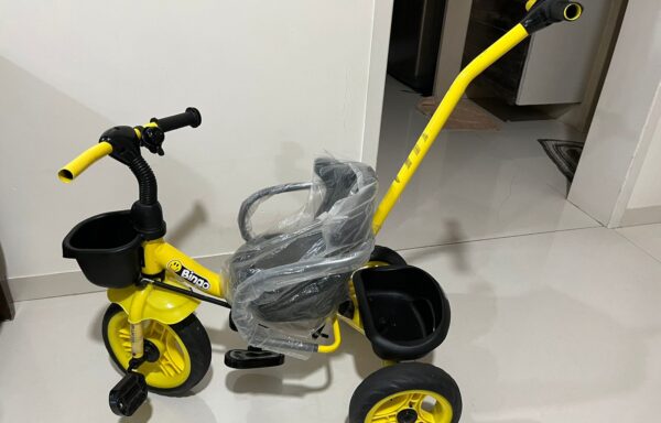 YELLOW TRICYCLE WITH HANDLE NO. 1775
