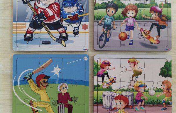 FIDDYLS 9 PC SPORTS WOODEN JIGSAW PUZZLE NO. 2104
